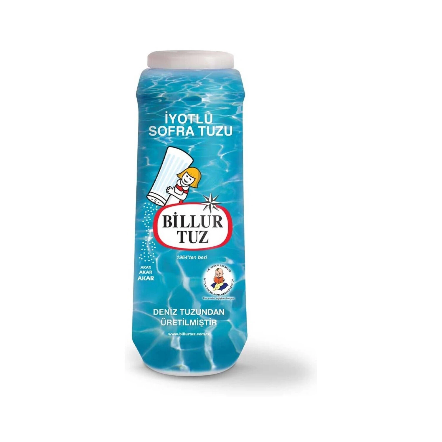Billur Tuz İyotlu 500 Gr Plastik Tuzluklu