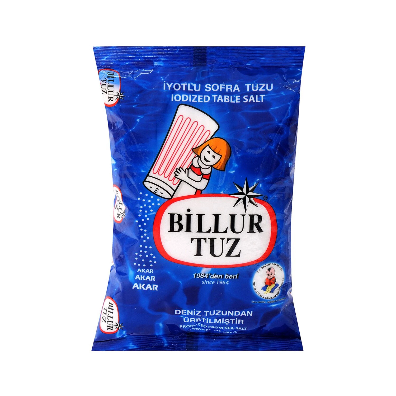 Billur Tuz Rafine İyotlu Sofra Tuzu 750 G