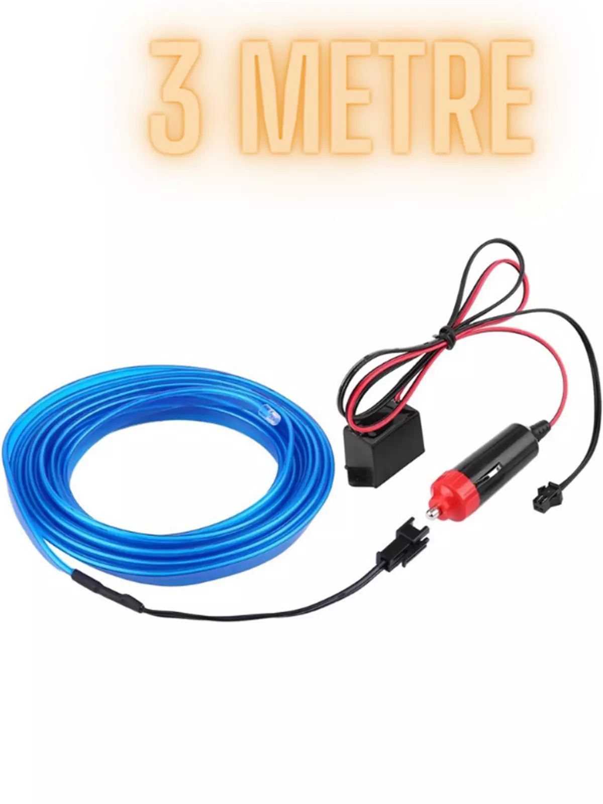 Çakmaklıklı Araç Içi Aydınlatma Ip Şerit Torpido Led Ip Neon Dekoratif Mavi 3 Metre