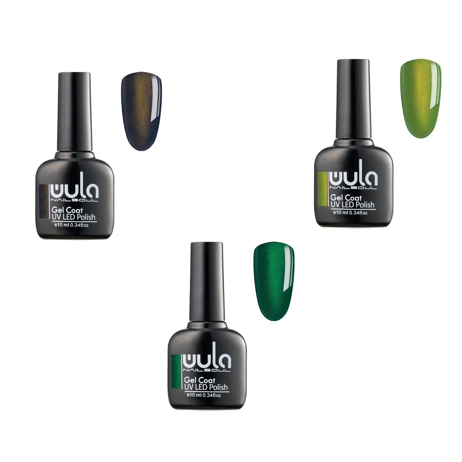 Wula Nailsoul Cats Eye Kalıcı Oje Seti 3 Parça 10 ML (Ton 600 - Ton 601 - Ton 602)