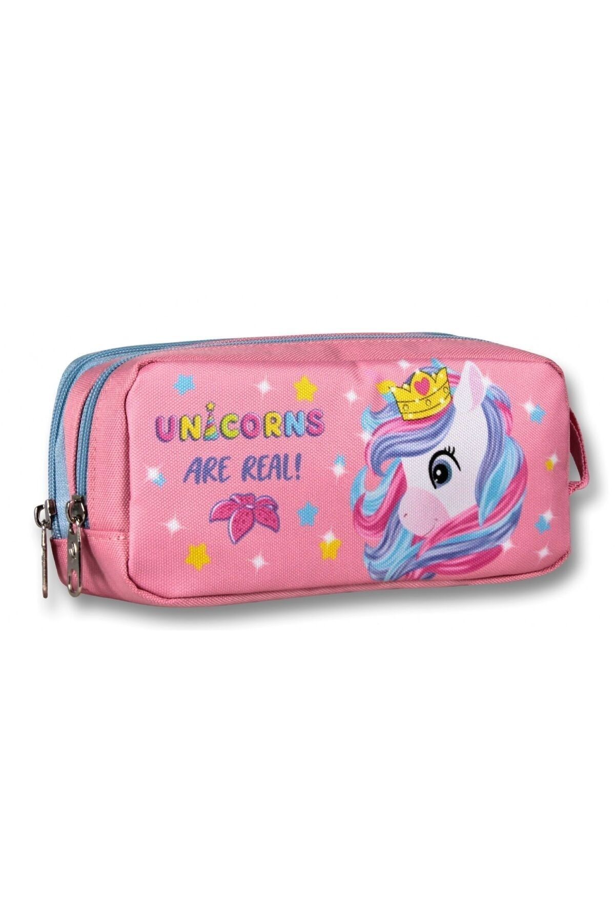 Cennec İki Bölmeli Kız Çocuk Unicorn Kalem Çantası - A.Pembe