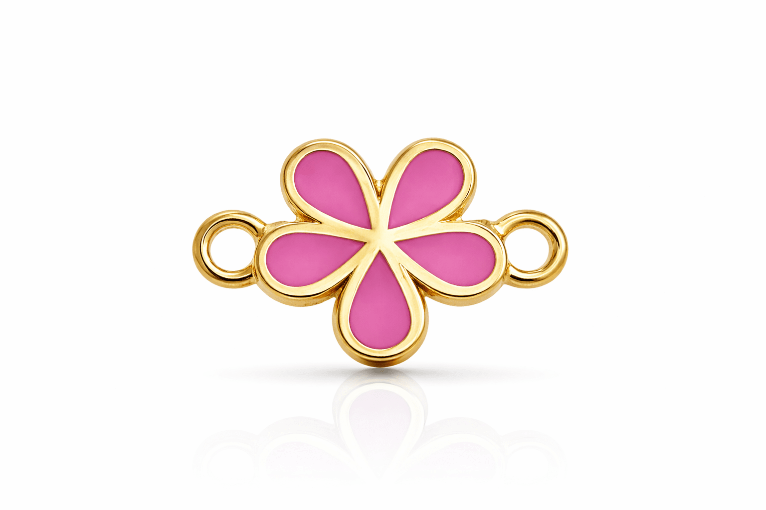 Pink Enamel Flower Charm
