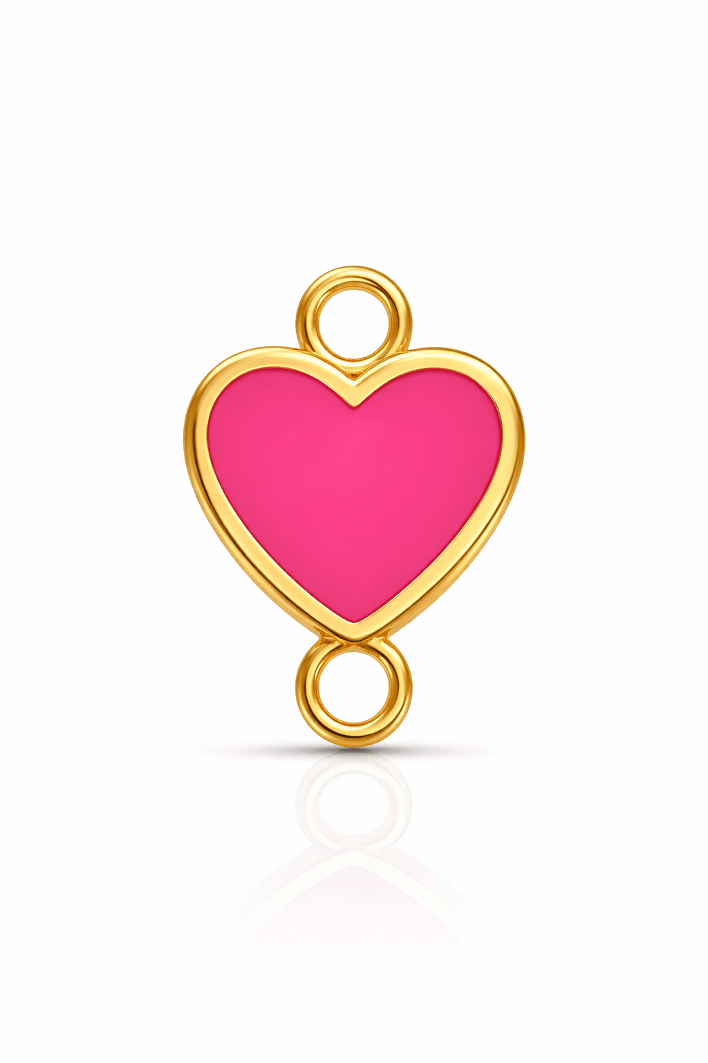 Pink Enamel Heart Charm