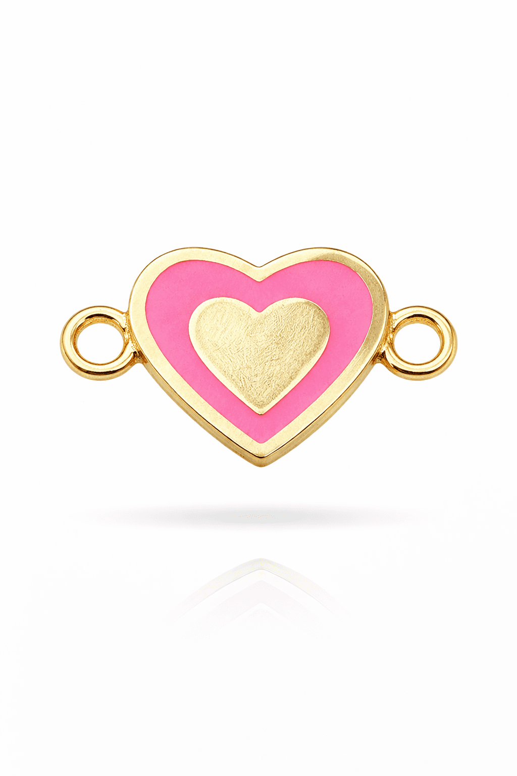 Pink Enamel Heart Bracelet Charm