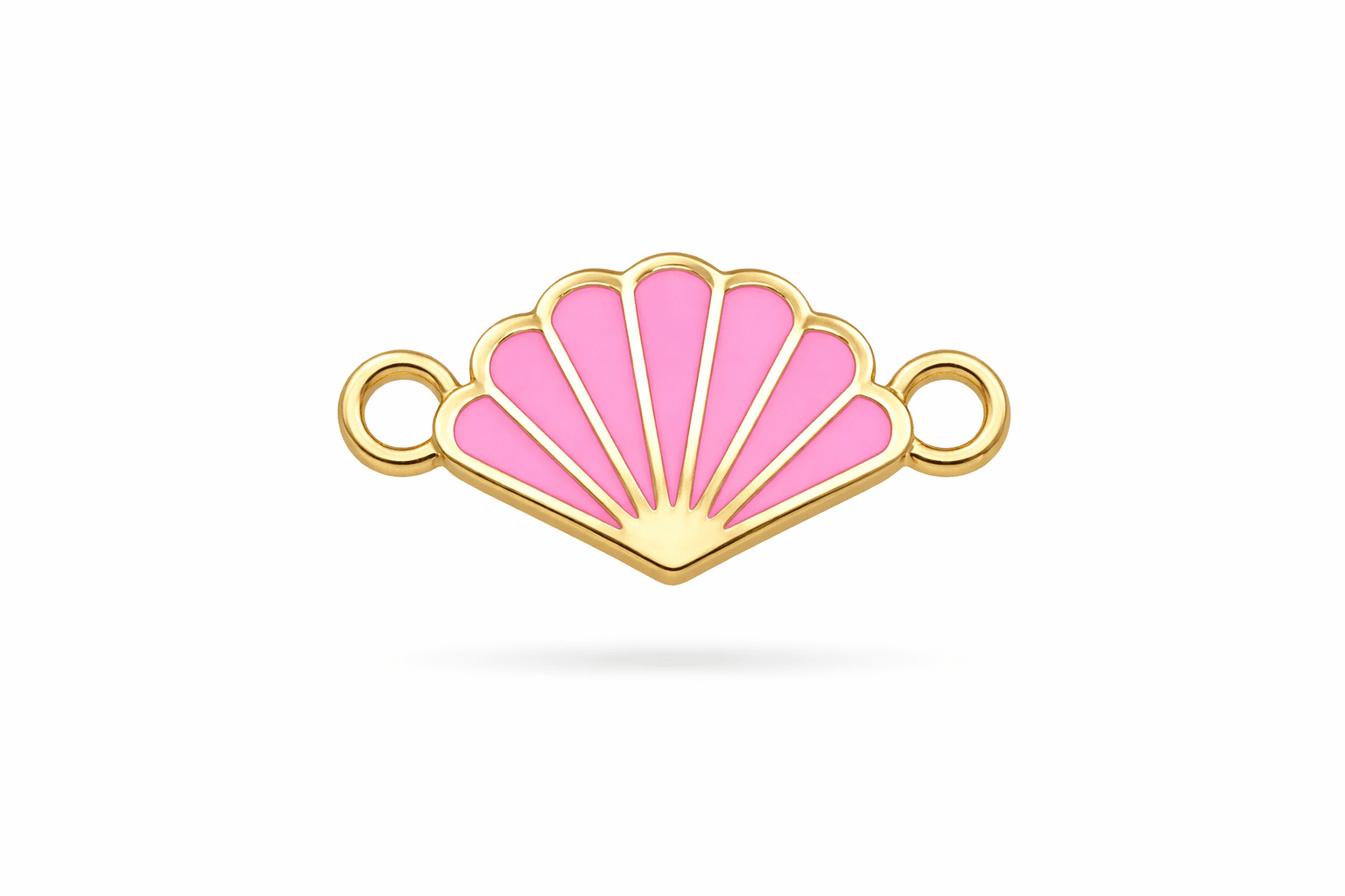 Pink Enamel Seashell Charm