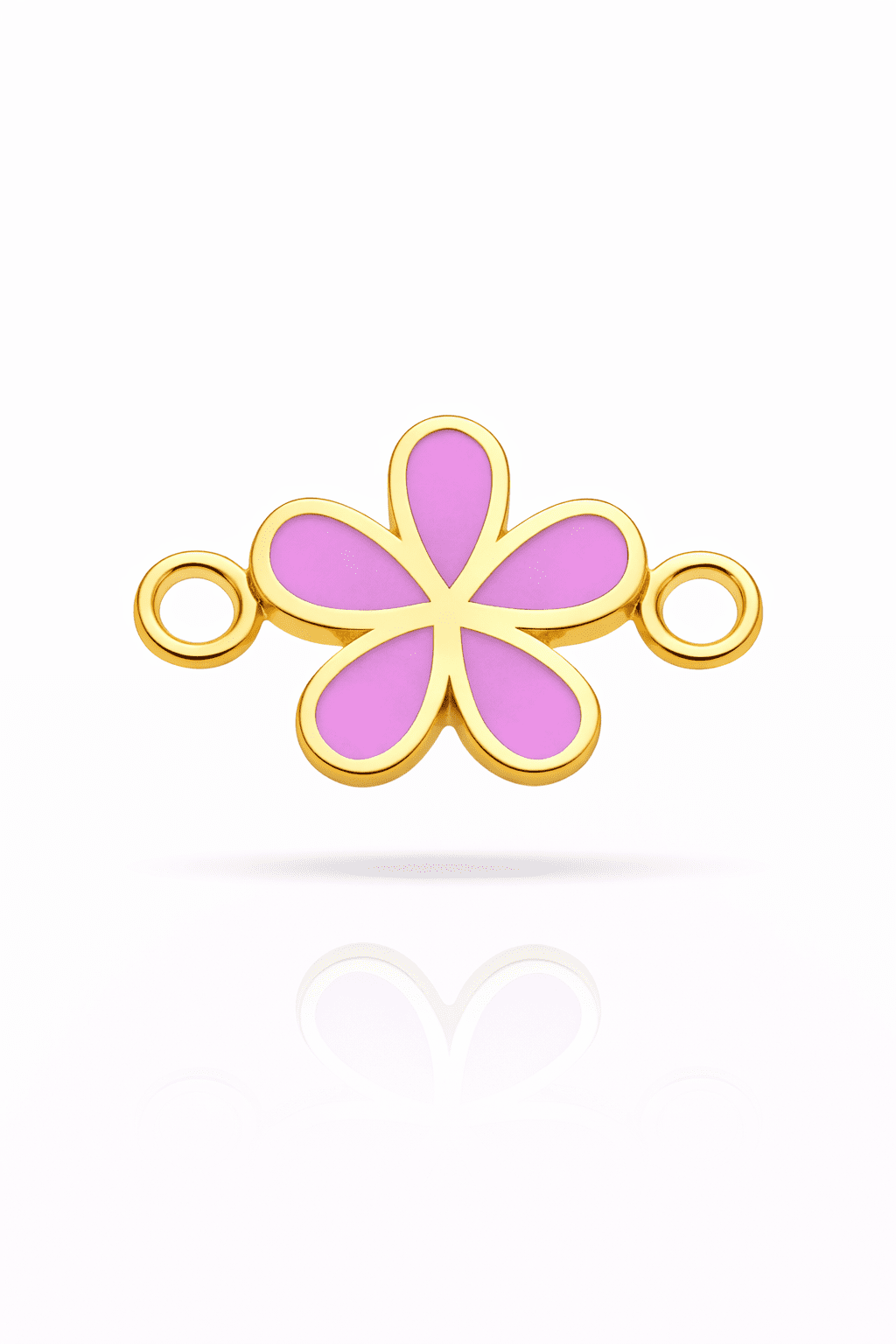 Purple Enamel Daisy Bracelet Charm