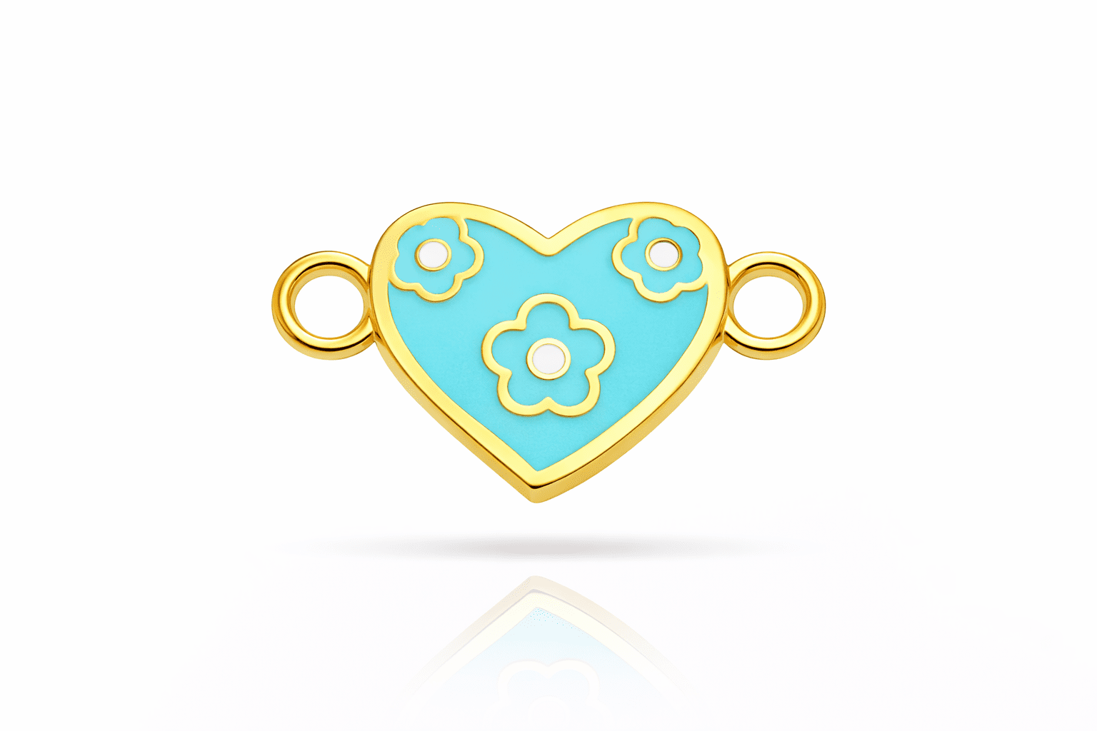 Blue Enamel Heart Bracelet Charm