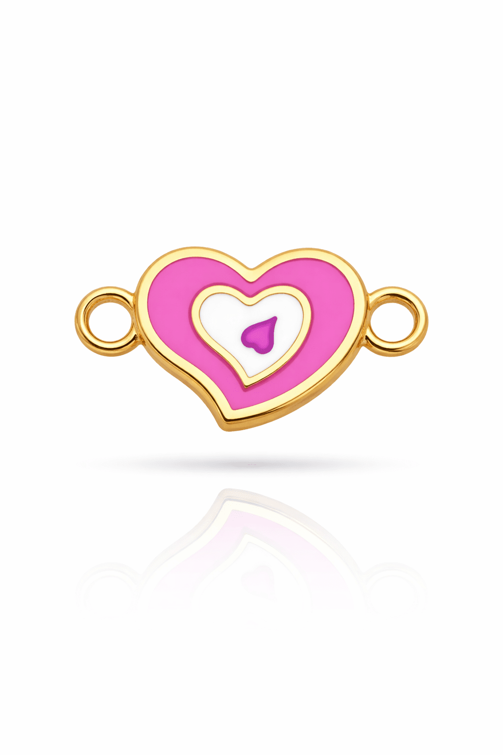 Pink Enamel Heart Bracelet Charm
