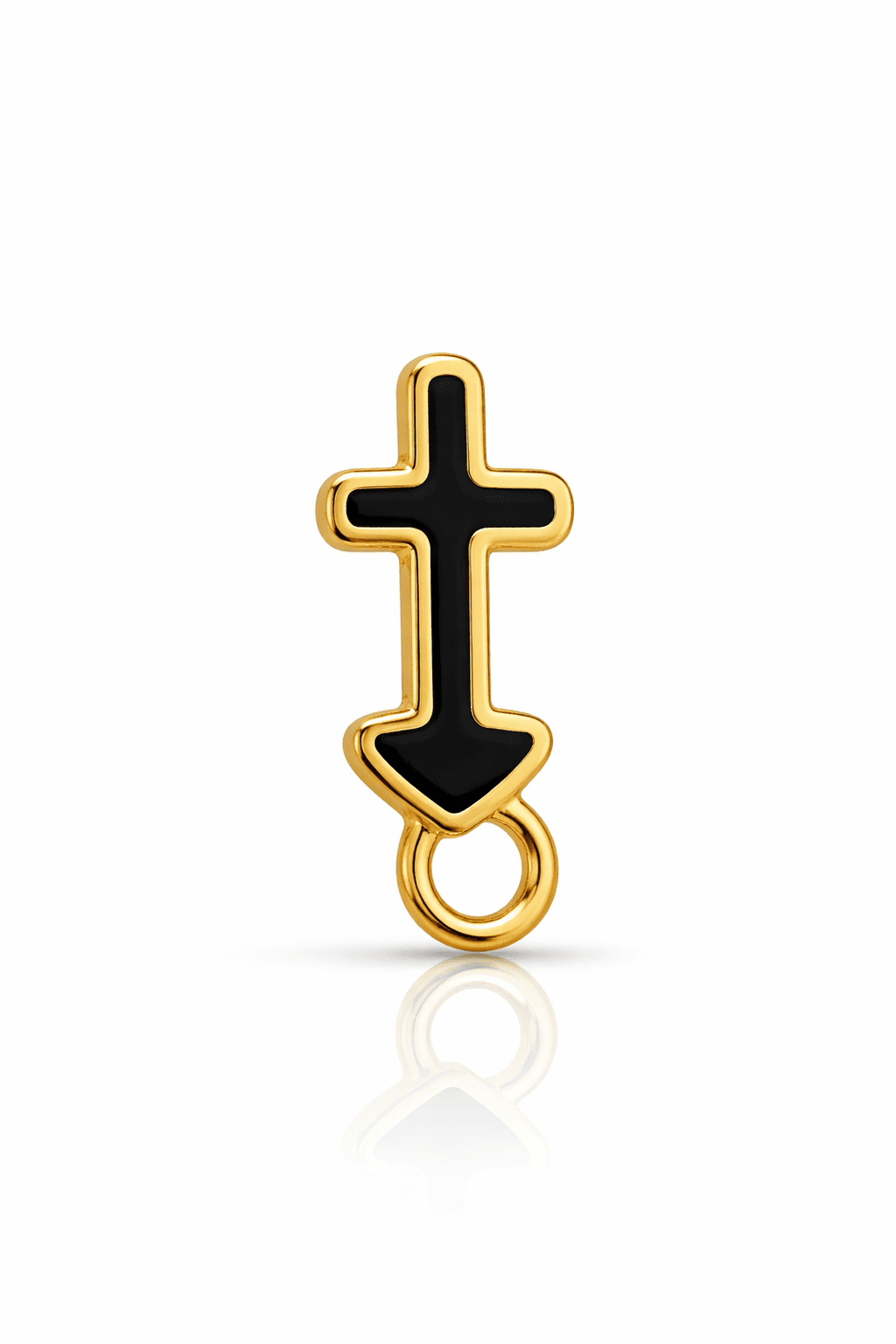 Black Enamel Arrow Charm