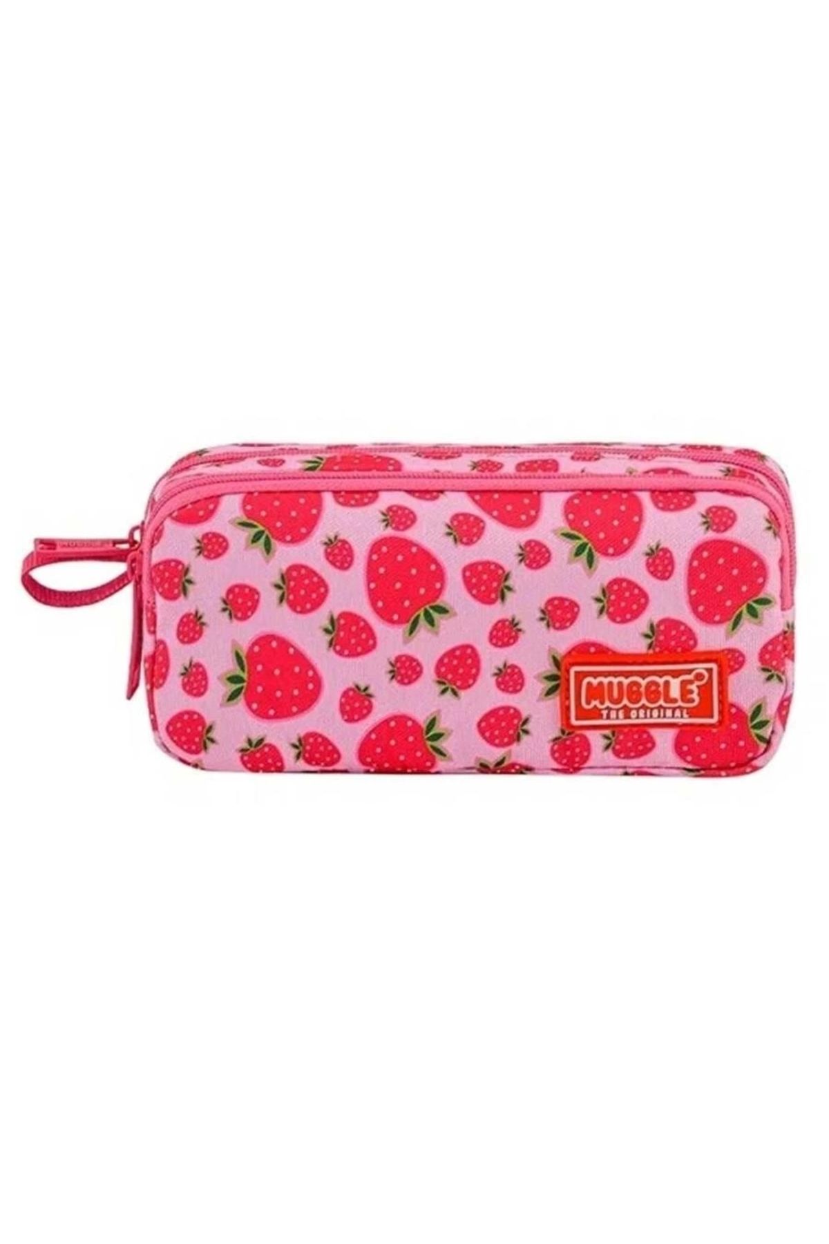 Çift Bölmeli Kız Çocuk Pembe Kalem Çantası Çilek MU-8461