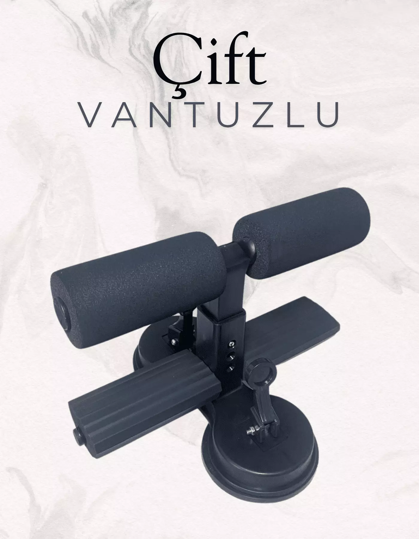 Çift Vantuzlu Mekik Çekme Metal Spor Aleti Ayak Destekli Karın Egzersizi Evde Spor Egzersiz