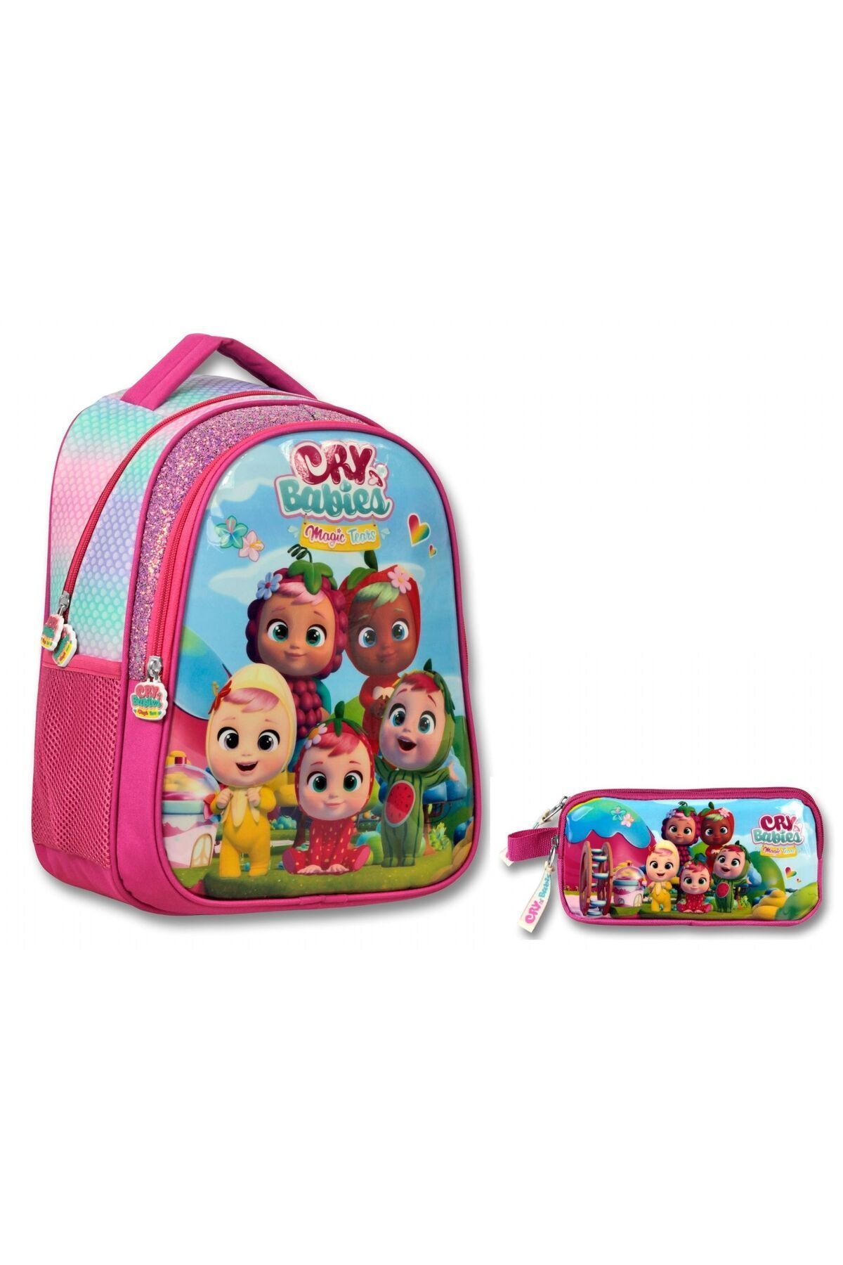 Cry Babies Kız Çocuk Pembe İlkokul Çantası ve Kalemlik Seti