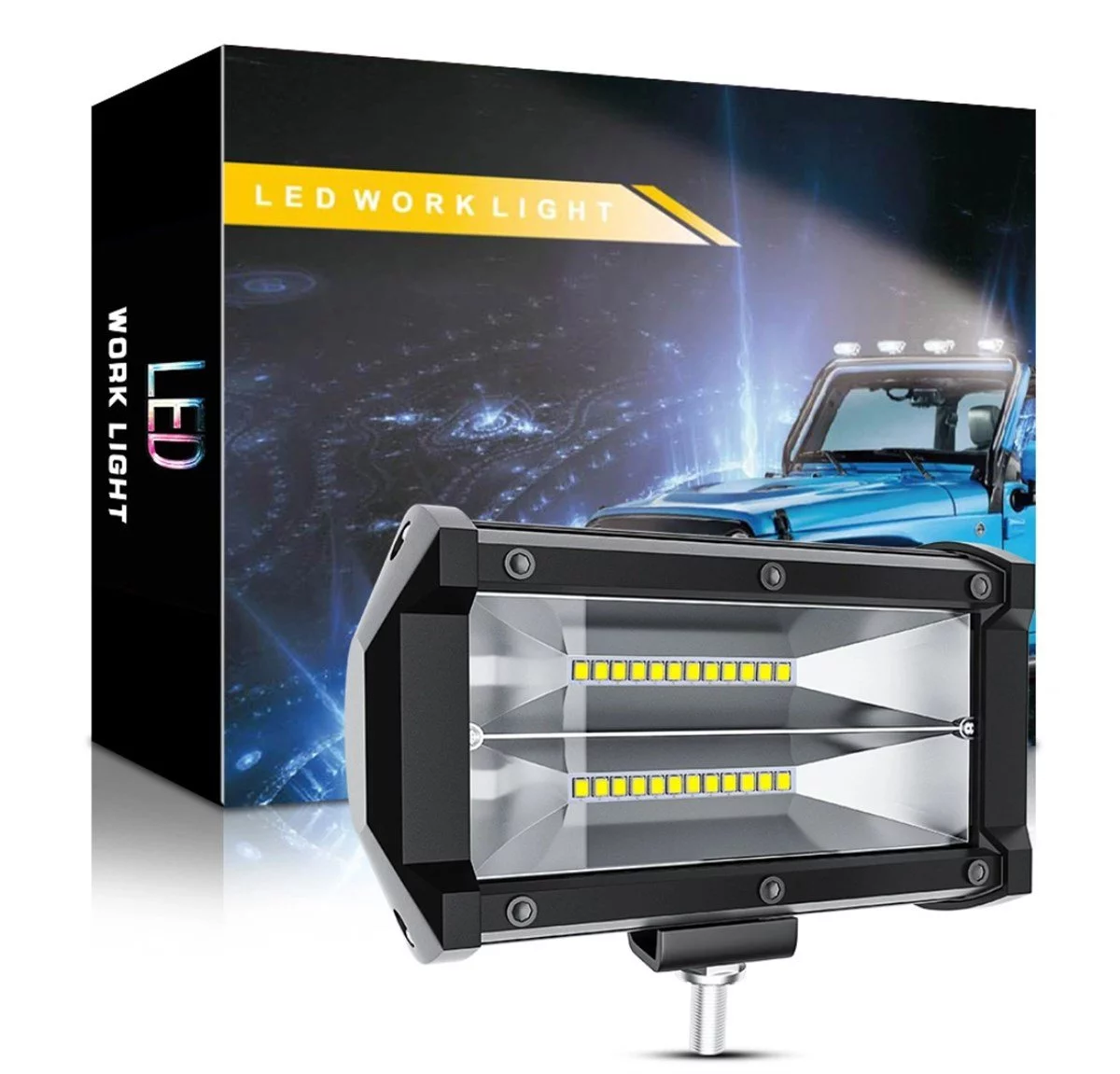DC 9-30V Su Geçirmez Çift Sıra 24 LED Off Road Spot Lambası 72W