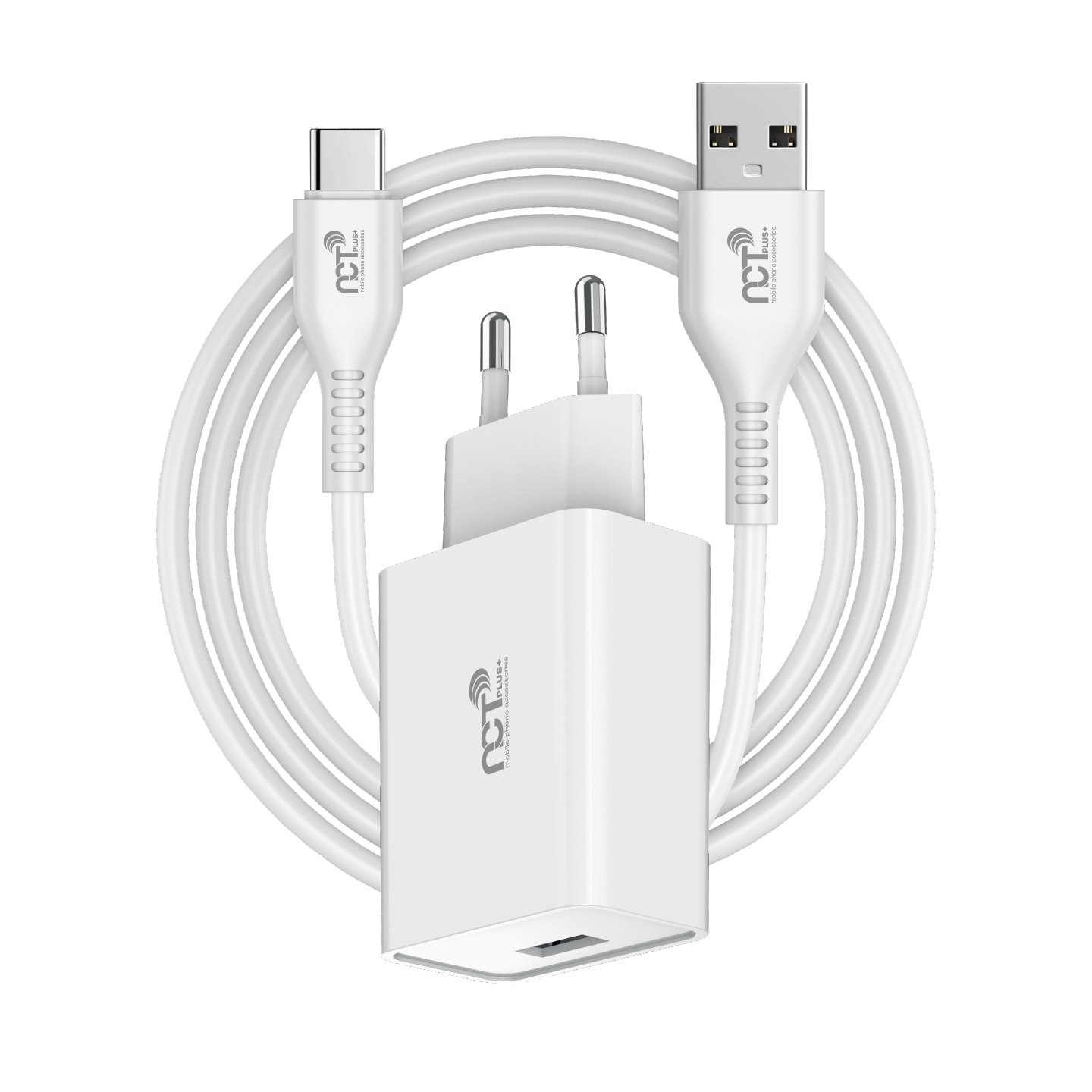 NCT PLUS+ NCT-N50 Type-C Kablolu 5V 2.1A Beyaz Ev Şarj Adaptörü
