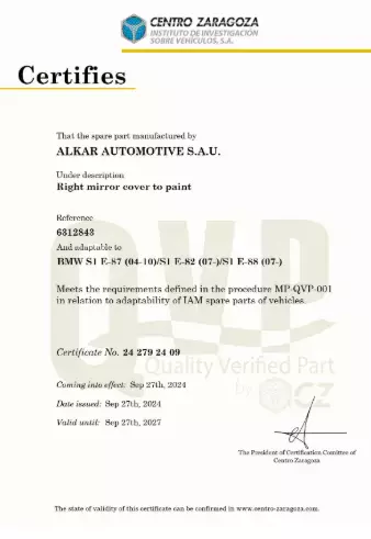 BMW E87 Sağ Ayna Kapağı