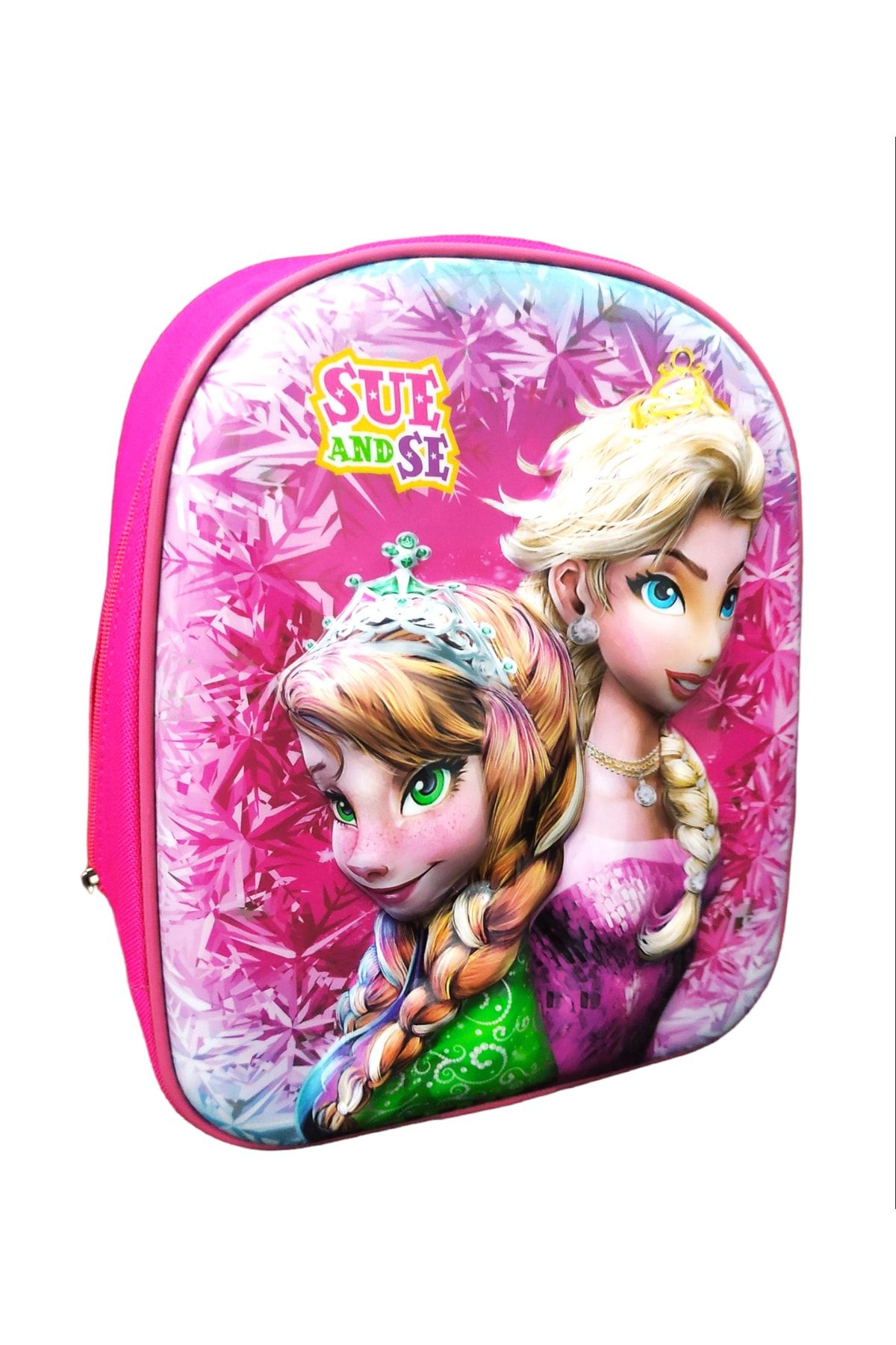Elsa Ve Anna 5d Kabartmalı Anaokulu Çantası Pembe 9090