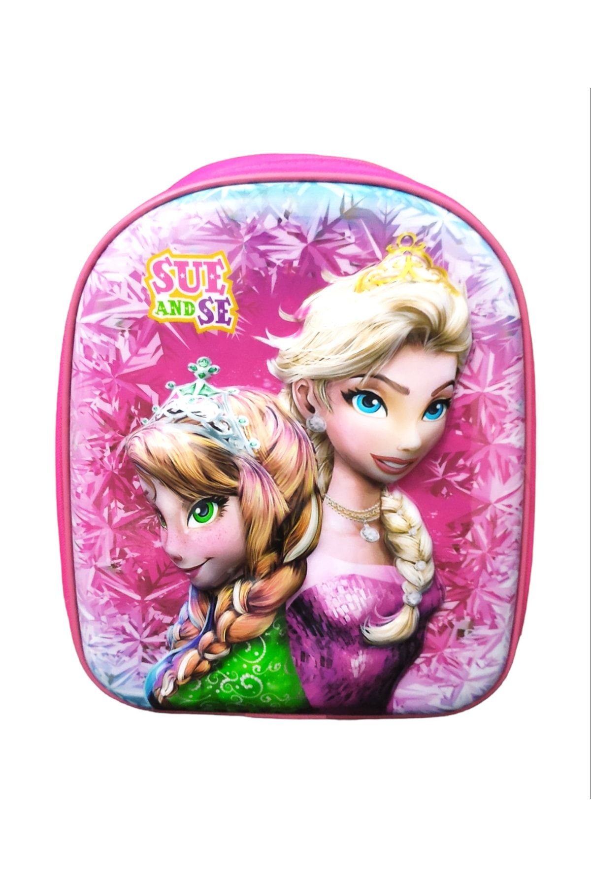 Elsa Ve Anna 5d Kabartmalı Anaokulu Çantası Pembe 9090