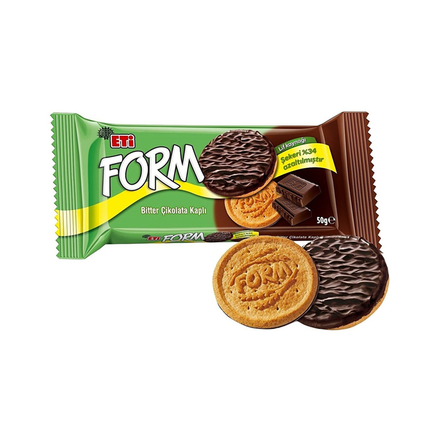 Eti Form Bitter Çikolata Kaplı Lifli Bisküvi 50 G