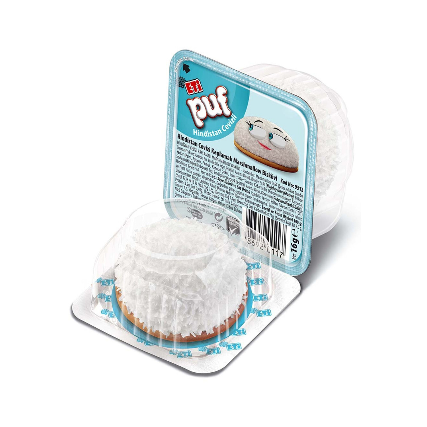 Eti Puf Hindistan Cevizli Bisküvi 16 Gr