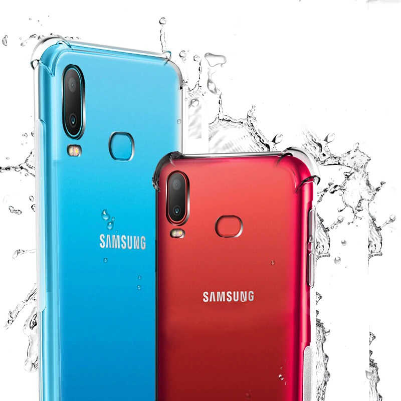 Galaxy A10S Köşeleri Airbagli Şeffaf Zırh Anti Şok Kılıf