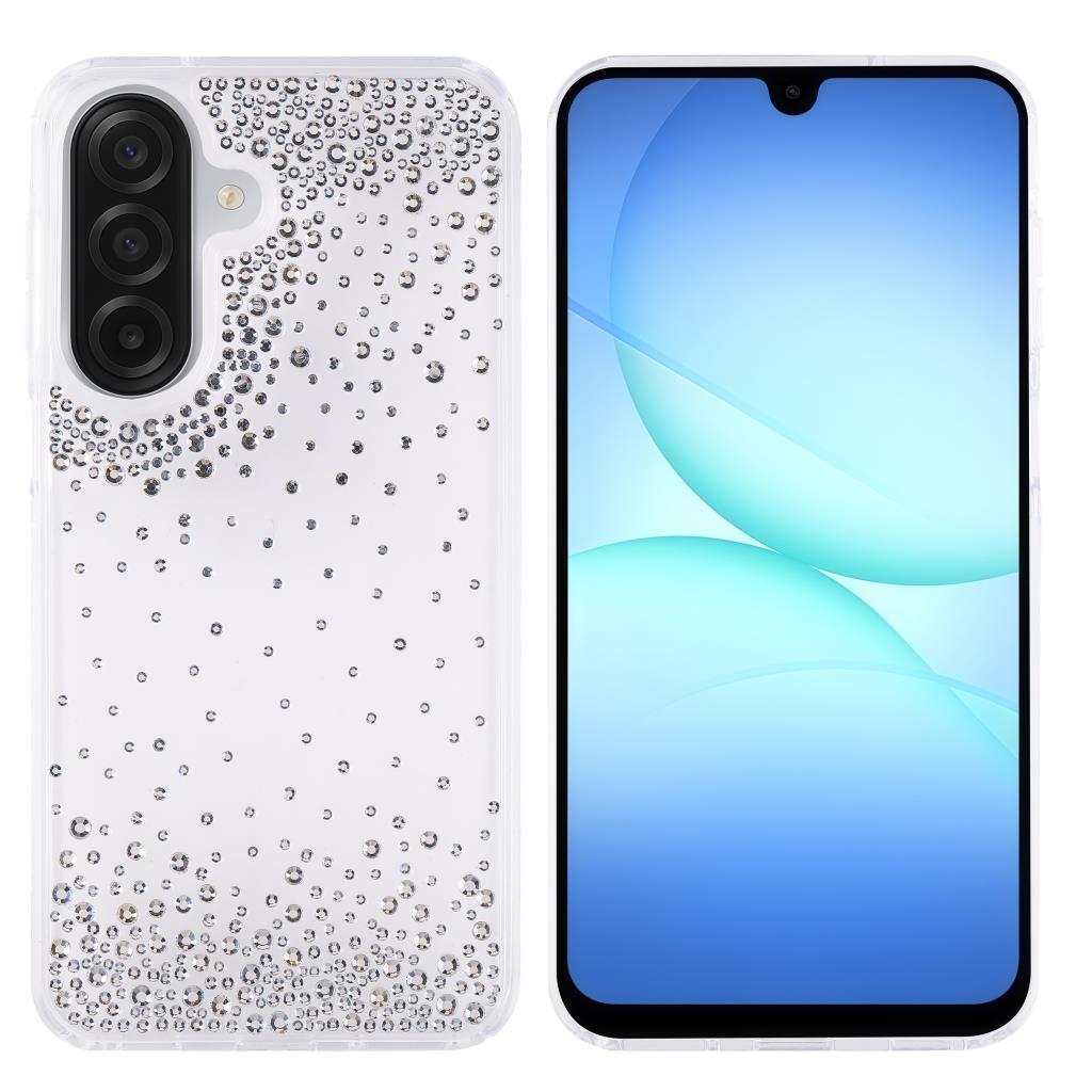 Galaxy A17 Kılıf Airbag Tasarımlı Damla Taşlı Şeffaf Pera Silikon Kapak