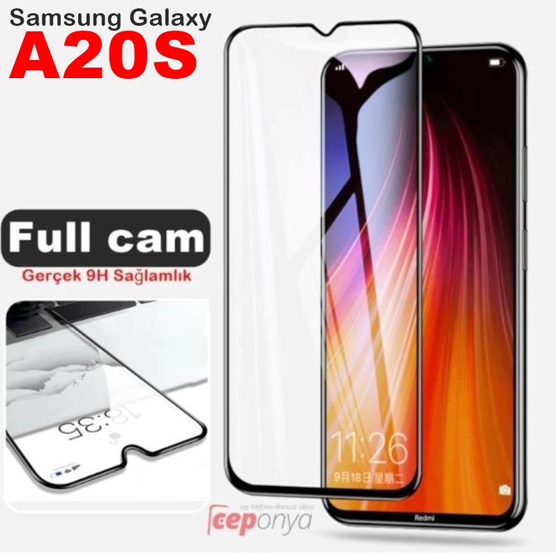 Galaxy A20S Kenarları Kırılmaya Dayanıklı Cam Ekran Koruyucu