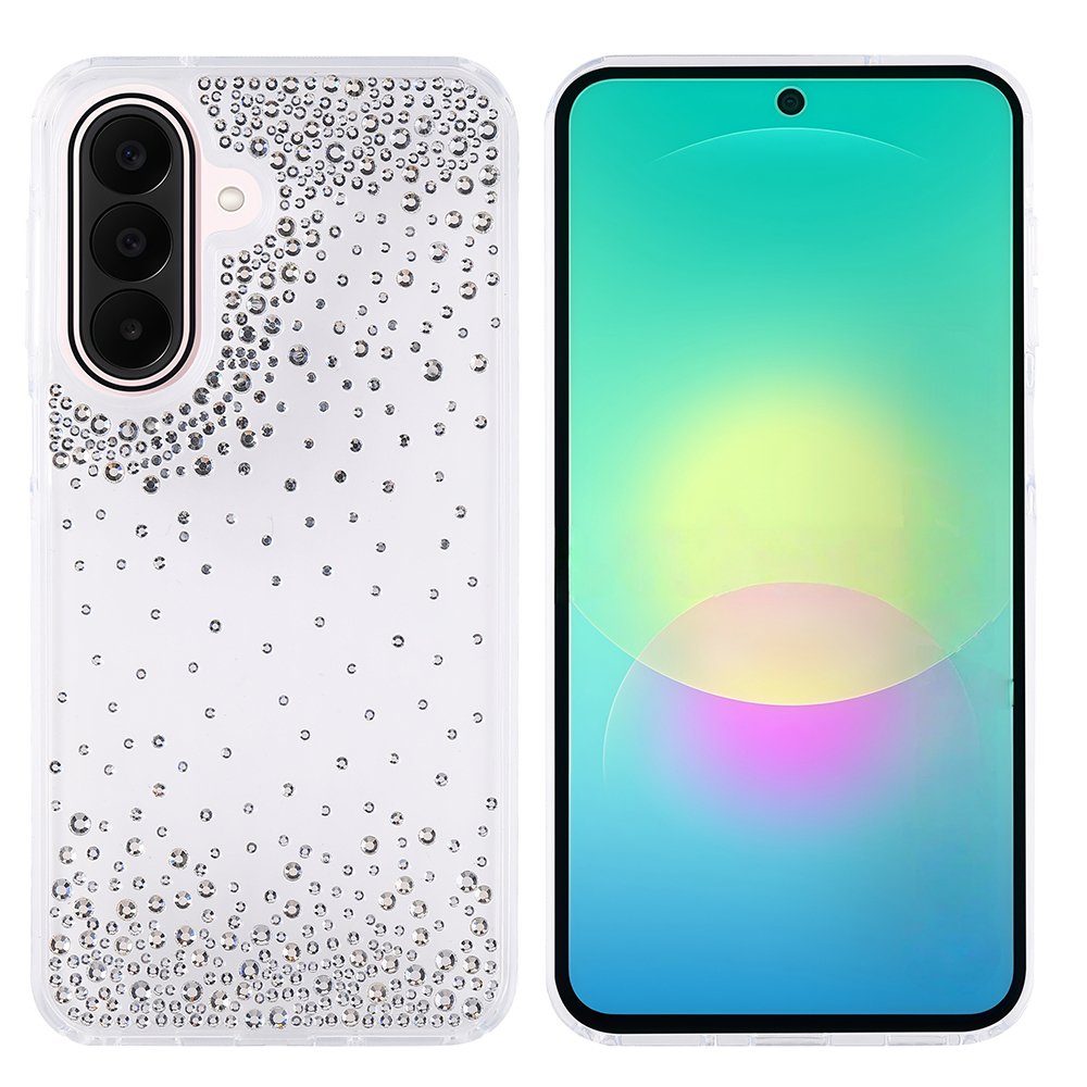 Galaxy A27 Kılıf Airbag Tasarımlı Damla Taşlı Şeffaf Pera Silikon Kapak
