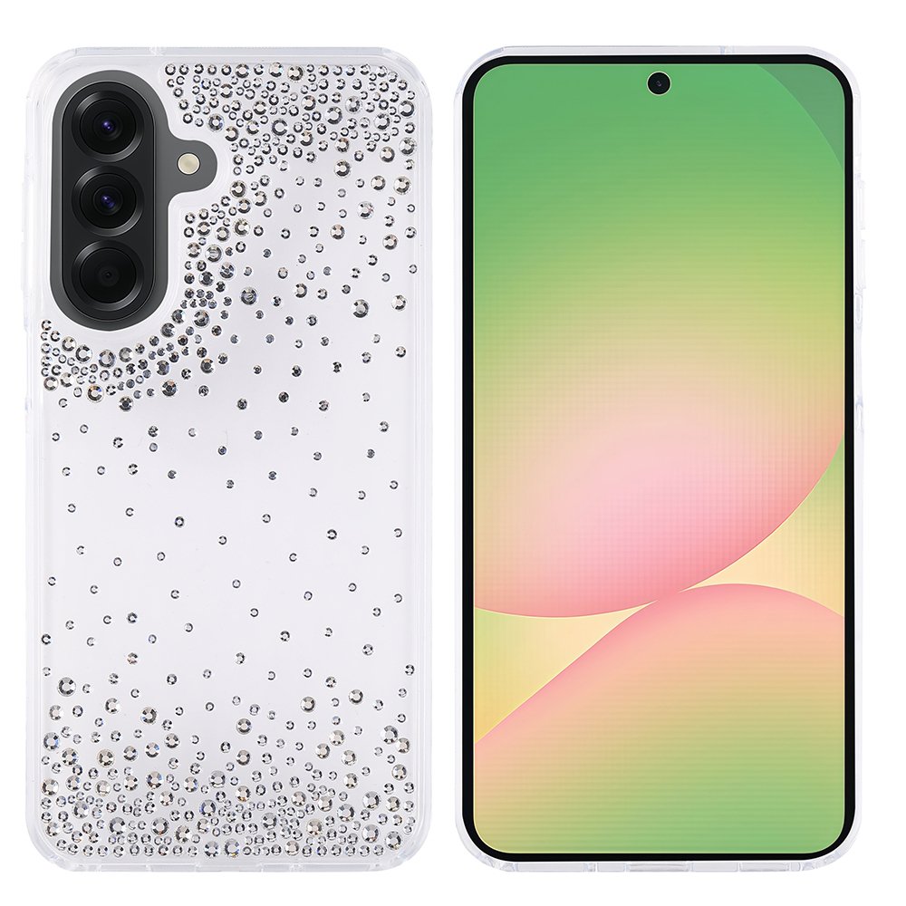 Galaxy A56 Kılıf Airbag Tasarımlı Damla Taşlı Şeffaf Pera Silikon Kapak