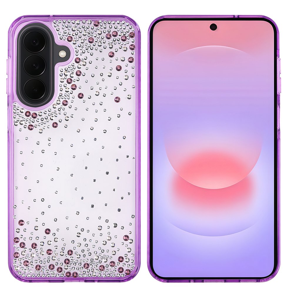 Galaxy A57 Kılıf Airbag Tasarımlı Damla Taşlı Şeffaf Pera Silikon Kapak