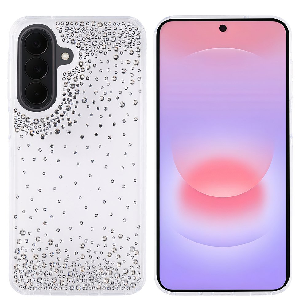 Galaxy A57 Kılıf Airbag Tasarımlı Damla Taşlı Şeffaf Pera Silikon Kapak