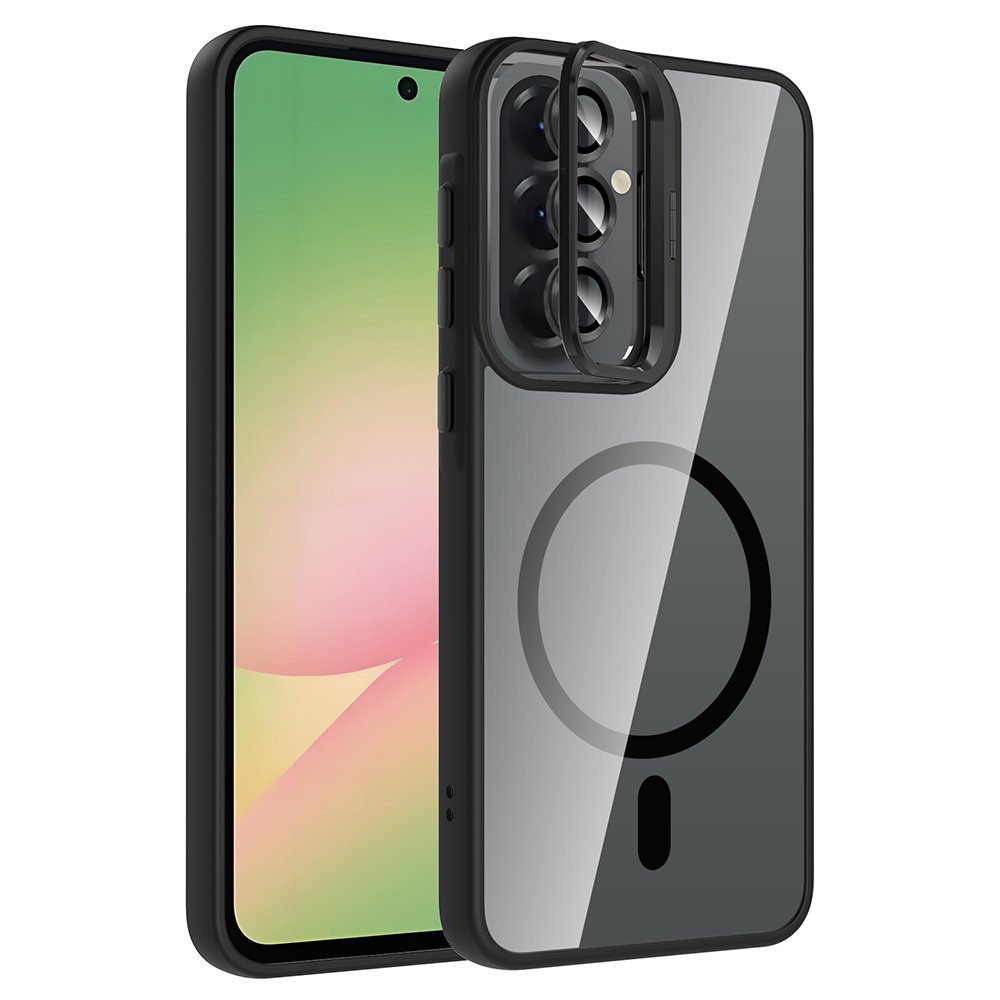 Galaxy A57 Kılıf Magsafe Standlı ve Kamera Lens Koruma Hediyeli Etro Kapak