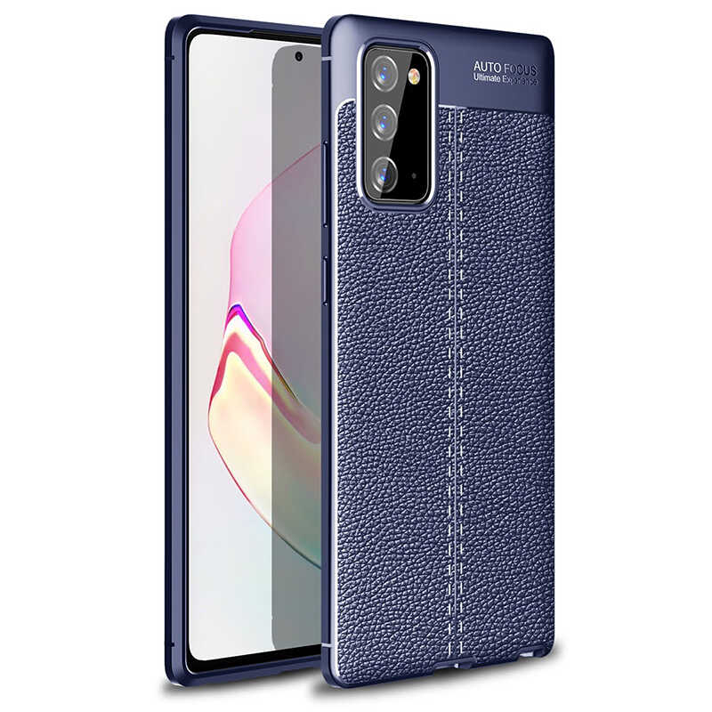 Galaxy Note 20 Kılıf Deri Desenli Kamera Korumalı Silikon