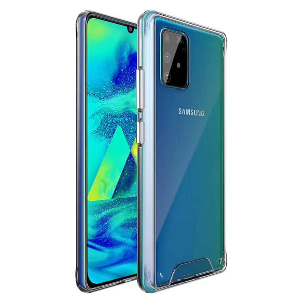 Galaxy S10 Lite Kenarları Silikon Yüzeyi Sert Şeffaf Gard Kılıf
