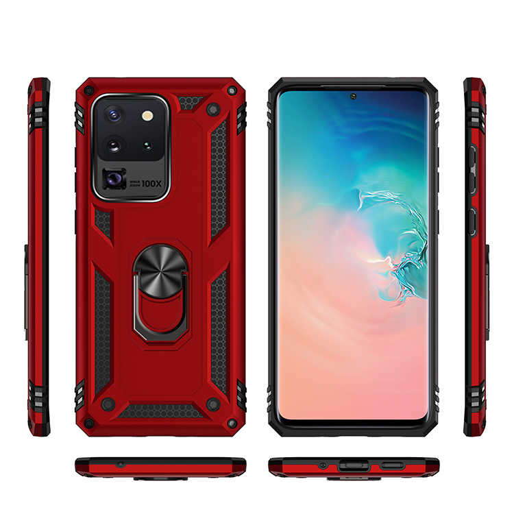 Galaxy S20 Ultra Yüzüklü Standlı Manyetik Armor Vega Zırh Kılıf