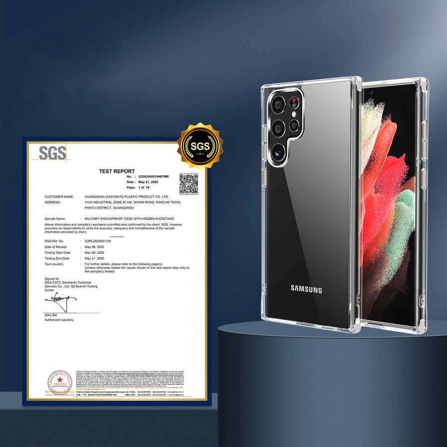 Galaxy S22 Ultra Kılıf Lüx Şeffaf Yumuşak Kenarlı Ultra Koruma