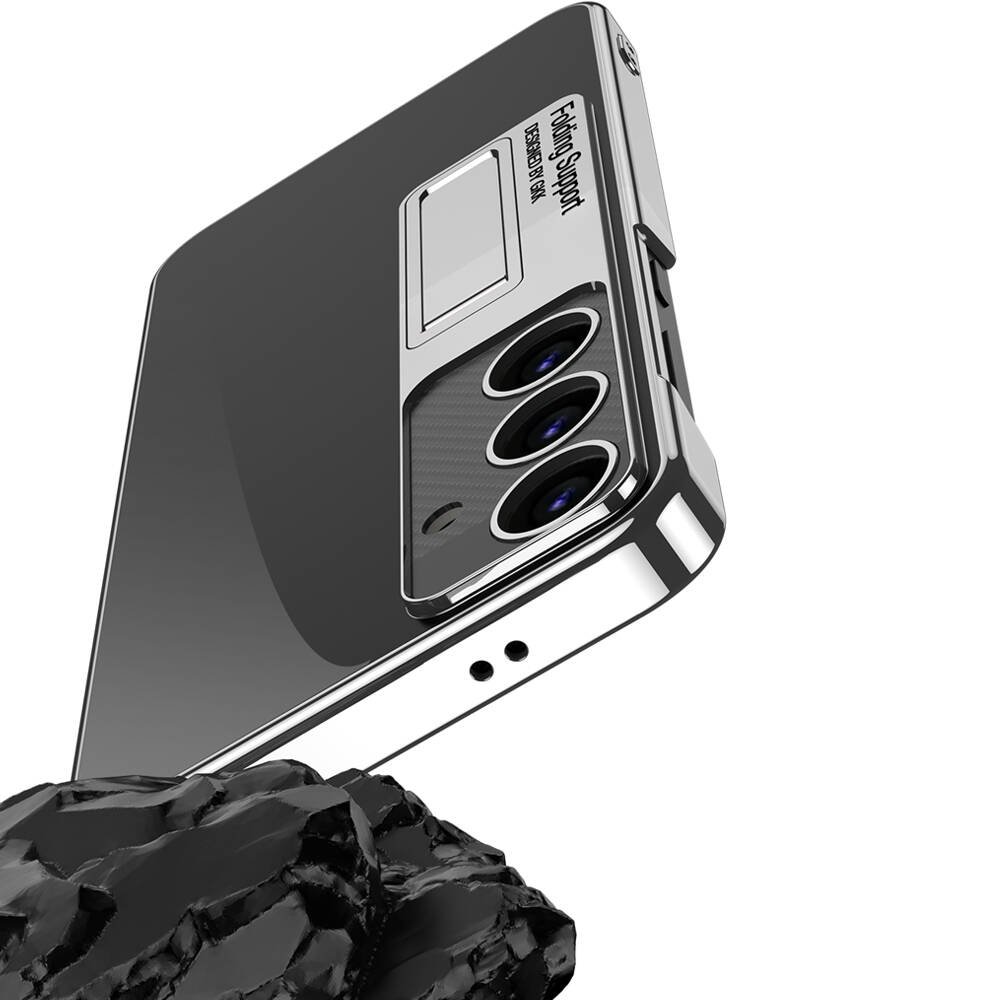 Galaxy S24 Kılıf Kamera Korumalı Şeffaf Tasarımlı Lego Standlı Kapak