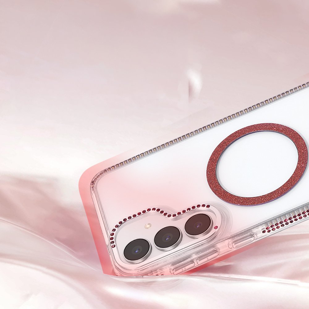 Galaxy S25 FE Kılıf Magsafe Şarj Özellikli Taşlı Lüx Tasarım Tera Silikon Kapak
