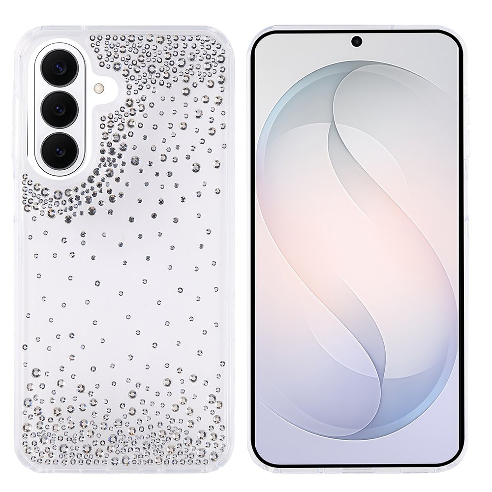 Galaxy S26 Kılıf Airbag Tasarımlı Damla Taşlı Şeffaf Pera Silikon Kapak
