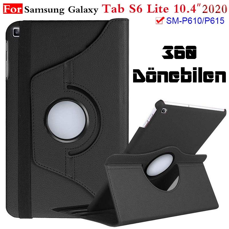 Galaxy Tab S6 Lite 10.4 inç P610 Dönen Standlı 360 Tablet Kılıfı