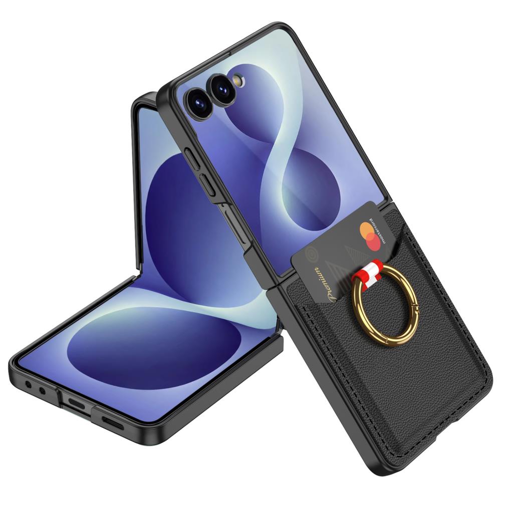 Galaxy Z Flip 8 Kılıf Kıpta Yüzüklü Kartlıklı Kapak