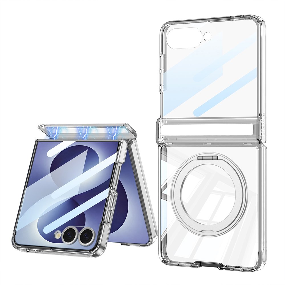 Galaxy Z Flip 8 Kılıf Magsafe Şarj Özellikli Kıpta KPT-05 Ring Standlı Sert PC Kapak