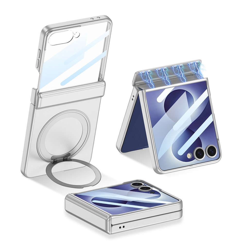 Galaxy Z Flip 8 Kılıf Magsafe Şarj Özellikli Kıpta KPT-06 Ring Standlı Kapak