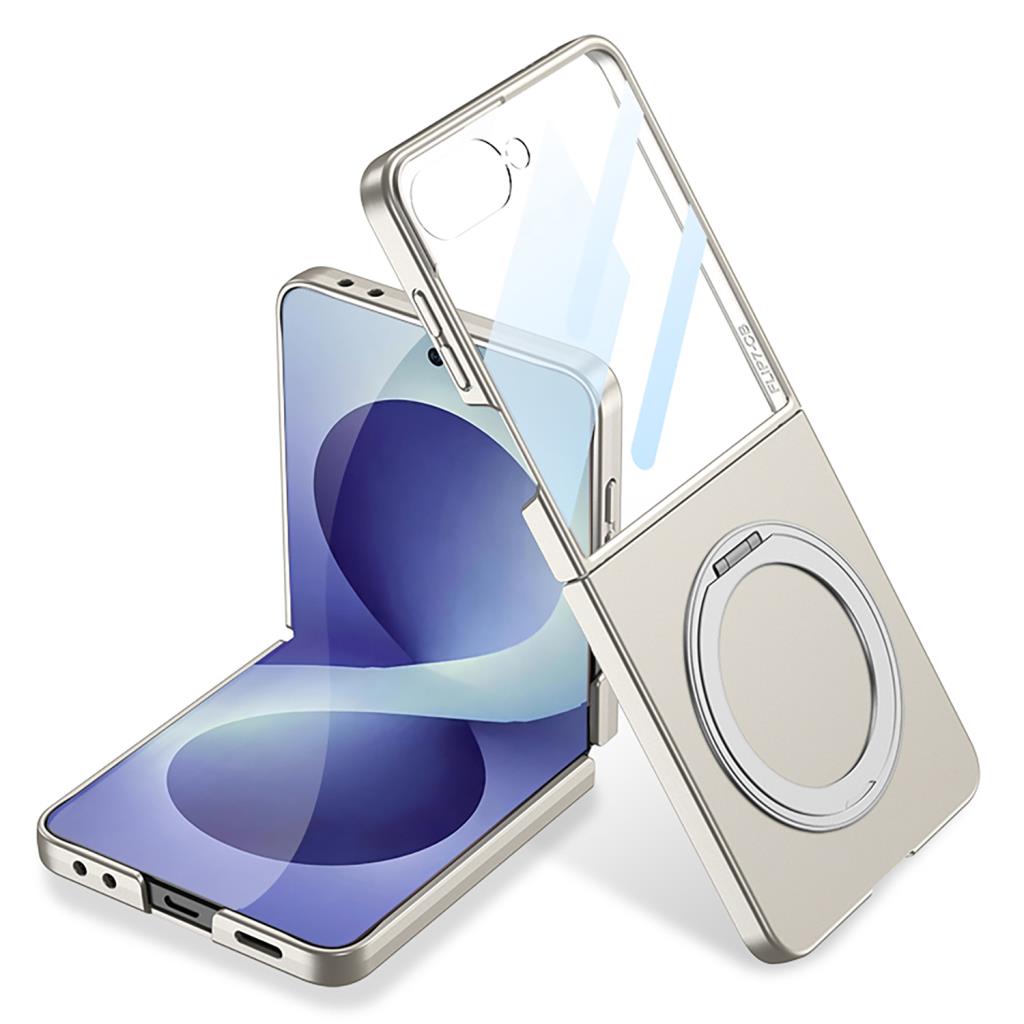 Galaxy Z Flip 8 Kılıf Magsafe Şarj Özellikli Kıpta Yüzüklü Kamera Korumalı Kapak