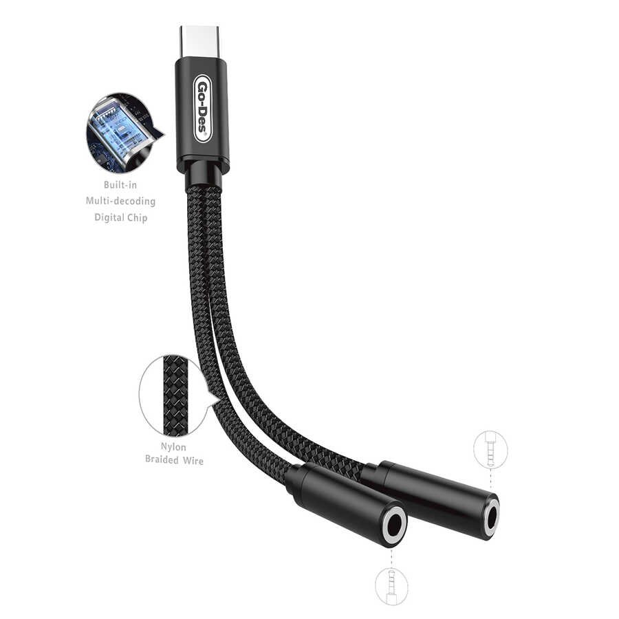 GD-UC037 Type-C To Double 3.5mm Dönüştürücü