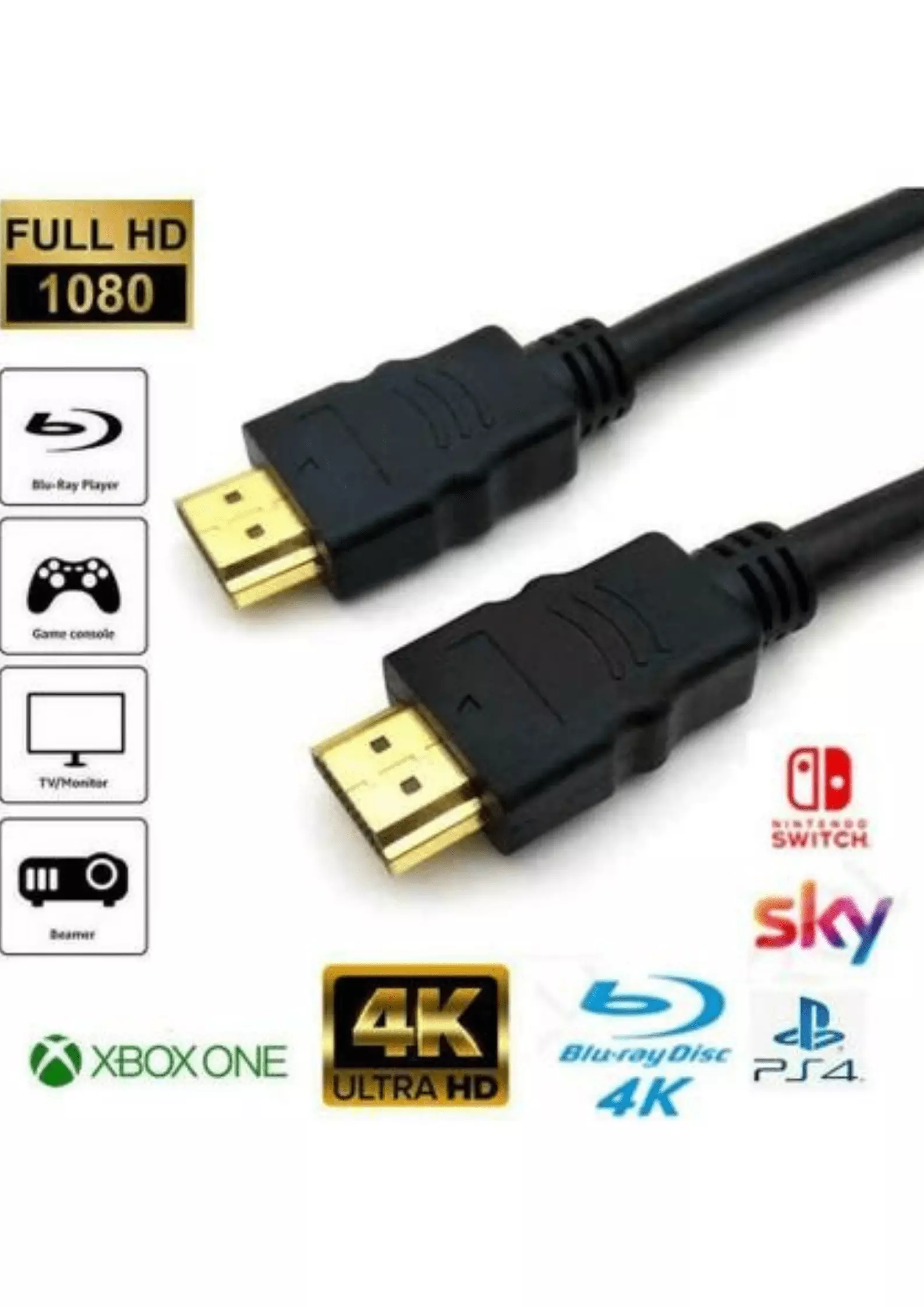 HDMI Kablo 4K 3D Ağ Destekli Altın Uçlu 4K 60Hz 18G Bps Ultra Hd 4K Ethernet HDMI Kablosu - 1.8 mt