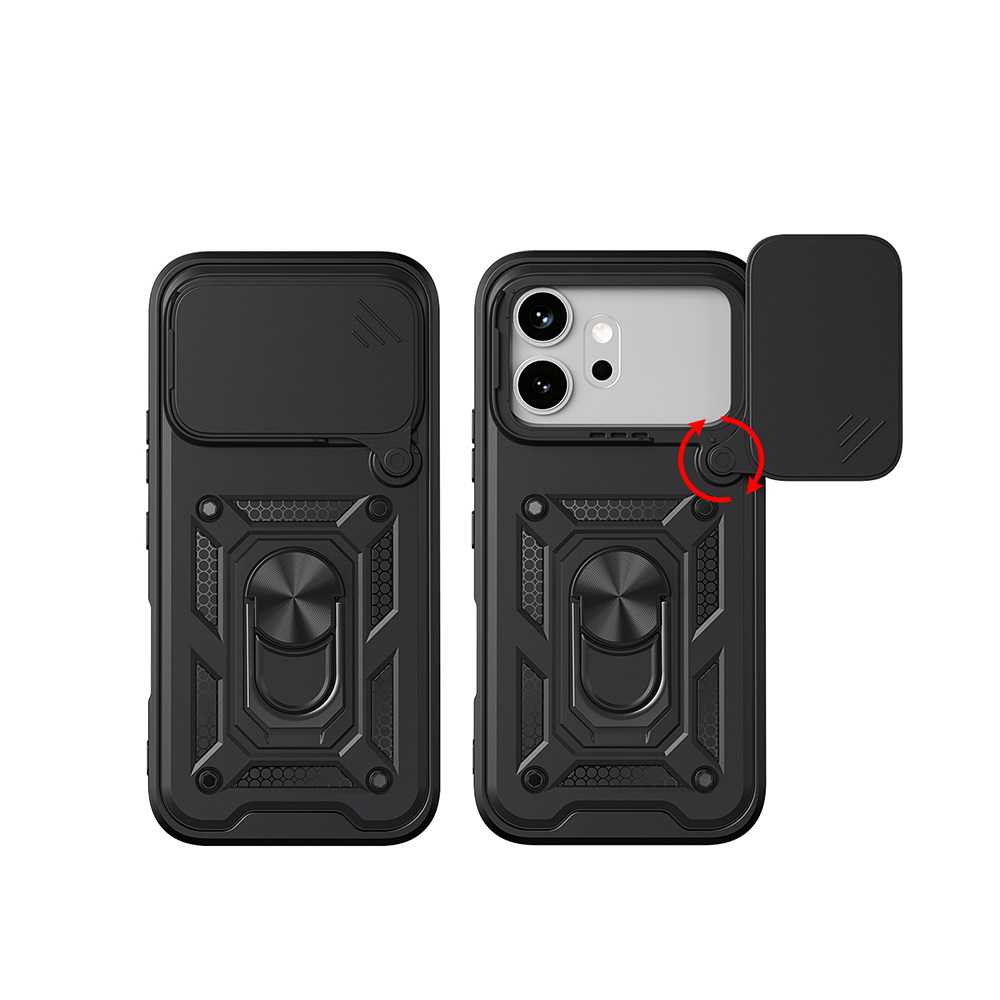 Honor 600 5G Kılıf Magnetik Standlı Kamera Korumalı Sürgülü Vega Kapak
