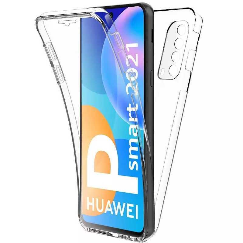 Huawei P Smart 2021 Kılıf 360 Tam Koruma Şeffaf Silikon