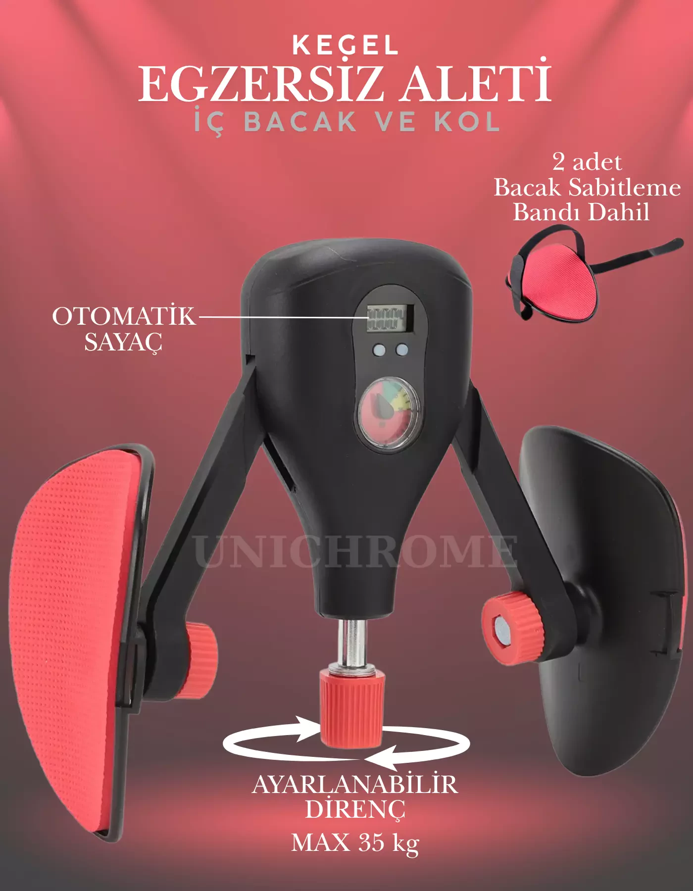 İç Bacak Egzersiz Aleti 35 Kg Ayarlanabilir Kegel Cihazı Pelvik Kas Aleti Kalça Kol Sıkılaştırıcı