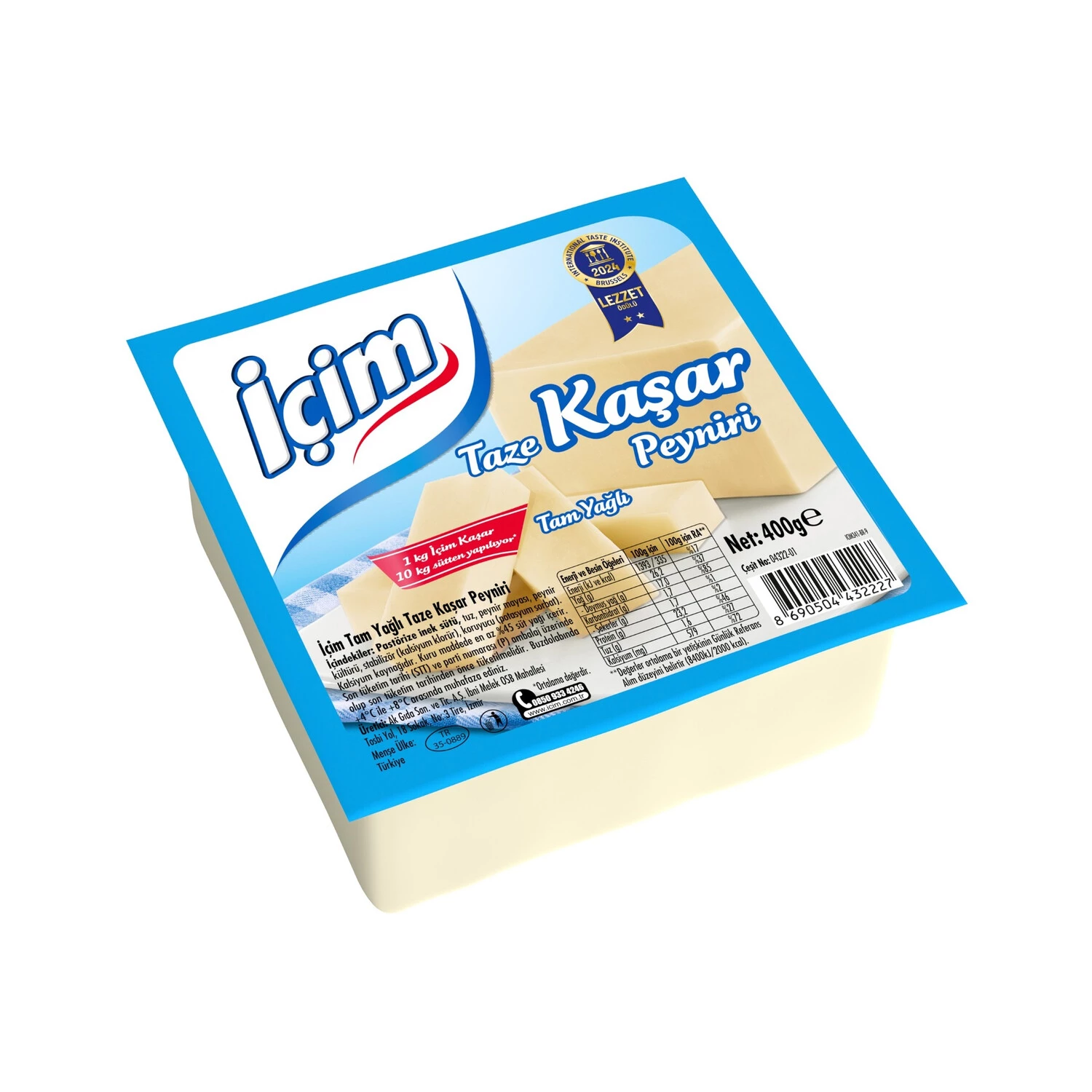 İçim Kaşar Peyniri 400 Gr