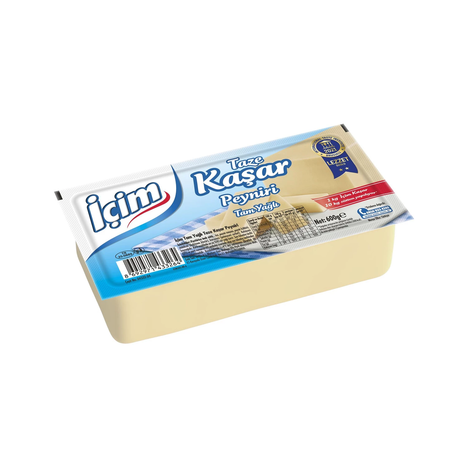 İçim Kaşar Peyniri 600 Gr